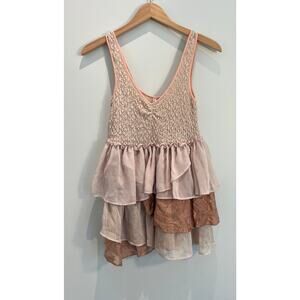 Vintage Free People Boho Peplum Tank